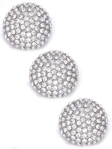 3 pièces Boutons en métal entièrement ornés de strass, ton or/argent, boutons décorés de cristaux AB, convient pour les manteaux, les costumes, les robes de mariée, les accessoires de couture - Multicolore - Voir 10