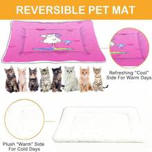 1pc Soft Pet Bed Pad With Gradient Unicorn Design, Washable Dog Crate Mat Suitable For Small/Medium/Large Dogs, Reversible Cat Bed Mat For All Seasons - Multicolor - View 4