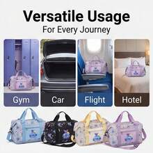 1 chiếc túi du lịch cỡ lớn, chất liệu hoạt hình Stitch, được cấp phép chính thức bởi Disney. - Màu be - Xem 5