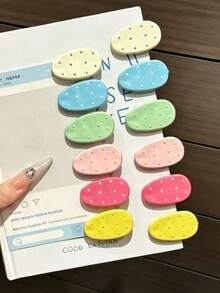 6个装 女孩ins风甜美彩色水滴侧刘海发夹 - 彩色 - 查看 6