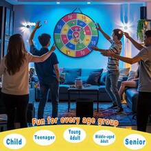 66 cm (ca. 26 Zoll) großes Kinder Dart Board Set mit 8 Kugeln, Klett-Bällen, Spielzeug für Jungen, Spaß für drinnen/Outdoor, Partyspiel, für 3- bis 12-jährige Jungen und Mädchen - Verschiedenfarbig - Übersicht 6