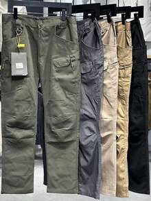 Conjunto Pantalones Rectos Verano Hombre Tácticos Ligeros Diseño Ergonómico Reducir Fatiga - Negro - Ver 5