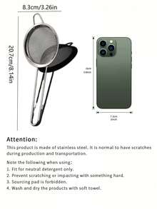 3/1pc Stainless Steel Strainer Spoon, Different Sizes, Suitable For Home Kitchen Flour And Oil Filtration, Fine Mesh Kitchen Strainer Set, Essential Kitchen Tools And Accessories, Must-Have Kitchen Tools Gift For Home Cooks, Space-Saving Kitchen Storage Items, Christmas Kitchen Gift Choice - Silver - View 13
