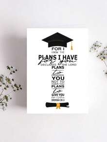 1pc Christian Graduation Greeting Card With Envelope - Bible Verse Graduation Card - Inspiring Gift For Family, Friends, Classmates, Blank Inside For Writing - Multiple Styles - View 9