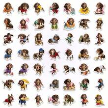 50pcs New Cute Dachshund Stickers, Realistic Daily Dog Pattern, Waterproof Stickers - 50 Cute Dachshund Stickers - View 6