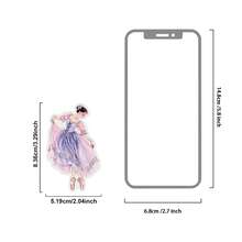 Adesivos decorativos Etori Life com uma bailarina em tons de roxo suave, em aquarela, perfeitos para cadernos, laptops, malas, álbuns, guitarras, bicicletas, scrapbooking, materiais de escritório, projetos DIY, sacolas de presentes para estudantes, pôsteres, revistas, entusiastas da dança e materiais escolares. - Balé Névoa Púrpura - Ver 2