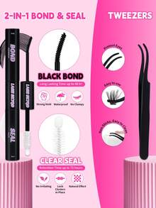 LASH SKYQD 512pcs/480pcs/472pcs/276pcs D Curl Lash Clusters Kit, Bottom/Spike/Mega/Cat/Brown Lashes Volume Wispy False Eyelash DIY Individual Clusters Lash Kit, Kit With Bond&Seal Tweezers, DIY At Home Easily - 黑色 - 查看 8