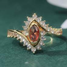 Vintage Copper Simple Ring, Women's Fashion Daily Wear Ring, Luxury Versatile Engagement Gift Jewelry - Gold - View 7
