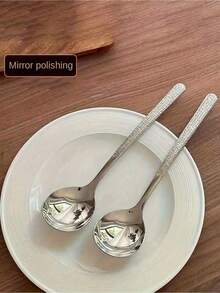 不锈钢锤纹勺 - 非常适合用于汤、用餐和厨房用途 - 彩色 - 查看 4