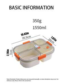 Miffy 4-Compartment Bento Lunch Box, Official Authorized Divided Meal Container For Students, Children And Adults, Cute Cartoon Plastic Lunch Box With 4 Locks, Leak-Proof, Microwave , School, Work, Picnic, Japanese Style Portable Meal Box With Transparent Lid, Heat-Resistant Divided Meal Box, Lightweight And Stackable, 2026 Popular Aesthetic Back To School Essential Gift For Girls And Boys - Multicolor - View 3