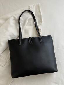 New Arrival Luxury Patterned Versatile Women Shoulder Tote Bag - Black - View 8