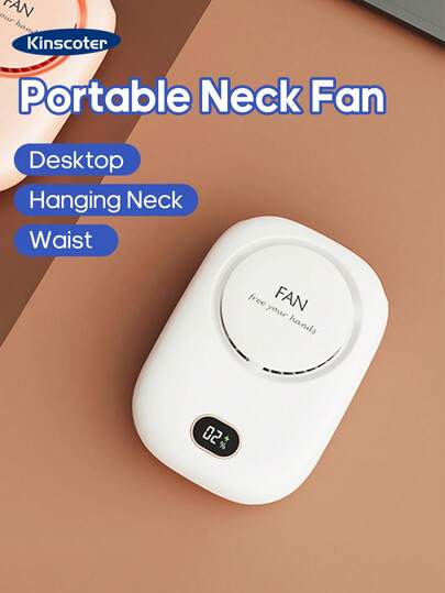 kinscoter 1pc 2000mAh Rechargeable Mini Portable Fan, Camping, Beach, Travel Accessory, Back To School Outdoor Summer Air Cooler, Handheld Neck Fan, Personal Waist Fan, Rechargeable Fan