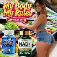BBL Gummies For Butt, NAD+Gummies, And Weight Gainer For Women Are Herbal-Blend Gummy Candies That Promote Chest And Hip Enhancement, Suitable For Women'S Daily Fitness Figure-Shaping Needs, With 60pcs Per Pack.Packaging May Vary - Nice NAD - 查看 1