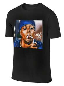 Sommarklänning För Kvinnor Med Smokey Friday Movie Graphic Tee - Unisex Vintage Kortärmad T-Shirt, Svart Blandat Tyg, Rund Hals, Sportkläder, Unisex Casual Sporttopp, 3D-Tryckt Design, Vintage T-Shirt, Lämplig För Alla årstider, Lös Och Bekväm, Damskjortor - Black - View 6