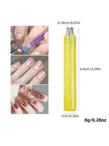 1pc Bright Simple Quick Flower Painting And Dotting Nail Art Tool Flower Painting Pen - Multicolor - View 6
