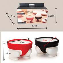 Bộ 2 giá đỡ trứng hình gà sumo, giúp trứng không bị lăn, giá đỡ trứng hình gà sumo độc đáo, bộ dụng cụ nhà bếp nhỏ gồm 2 chiếc. - Xem 2