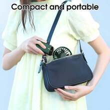 Portable Handheld Electric Fan USB Rechargeable Personal Mini Travel Fans With LED Display & Base 5-Speed ​​Adjustable 3-In-1 Hand/Neck/Desk Cooling Device For Desk Office Bedroom Camping School Supplies - Handheld - View 8