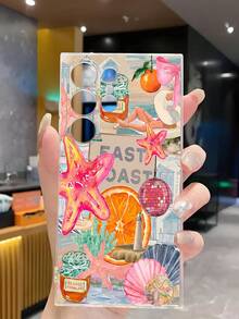1个创意海洋元素海星贝壳橙色软手机壳，兼容华为荣耀、Galaxy A04e/12/A13/A14/A34/A50/A52/A53/A54/S21/S22/S23/S24/S25/S25Ultra/S25FE/S26/S26 PLUS/S26 ULTRA/S26 EDGE、6A/7A/8A、12T/13T/15T/15T Pro，[国际版，非国内版] - 無色 - 查看 5
