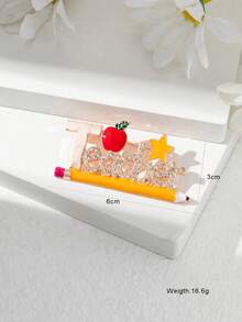 1 chiếc ghim cài áo đính đá chủ đề Ngày Nhà giáo, ghim cài áo độc đáo cá nhân hóa, phụ kiện thời trang, quà tặng, ghim cài áo khoác/áo vest. - Vàng - Xem 13