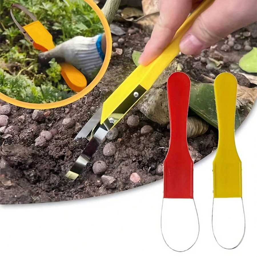 Bộ 2 dụng cụ nhổ cỏ cầm tay, cán nhựa, dùng cho sân vườn, giúp việc làm vườn trở nên dễ dàng và tiện lợi.