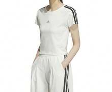 Adidas Áo thun nữ dáng ôm, cổ tròn, tay ngắn - trắng - Xem 2
