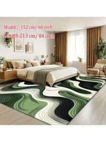 1pc Retro Abstract Geometric Area Rugs For Living Room, Floor Carpet For Bedroom, Carpets Home Decor Rugs, Homestay Hotel, Non-Slip Machine Washable Carpet, Home Decor Room Decor - Style 1 - View 4