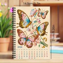 1pc Floral Theme Spiral Notebook - With Elegant Design, Suitable For Office, Study And Daily Use, Thoughtful Gift For Male And Female Colleagues, Spiral Bound Notebook - T - View 2