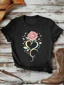 Dam-T-shirts - Svart - Visa 1