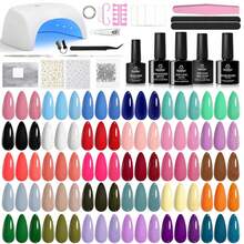 Beetles 54PCS 32Colors Gel Nail Polish Kit With UV Light, With Base Coat & Glossy Top Coat, Soak Off Formula, Beginner-Friendly DIY Salon Manicure Set, Nail Art Gifts For Women - 54PCS 32Colors Beginner Kit - 查看 1