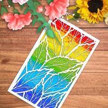 1PC Foliage DIY Layering Stencils Painting Scrapbook Coloring Embossing Album Decorative Leaves Template - Leaf - View 3