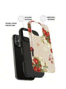 1pc Strawberry Pattern Designed Soft Phone Case, Suitable For IPhone 17 Pro Max, 16 Pro Max, 15 Pro Max, 14 Pro Max, Korean Fashionable And Interesting Phone Case, Compatible With IPhone 11/12/13/14/15/75 Pro Max Plus, Elegant Design For Both Men And Women, Ideal Gift For Christmas, Valentine's Day, Easter, Wedding Season And Birthday For Girlfriend - Multicolor - View 2