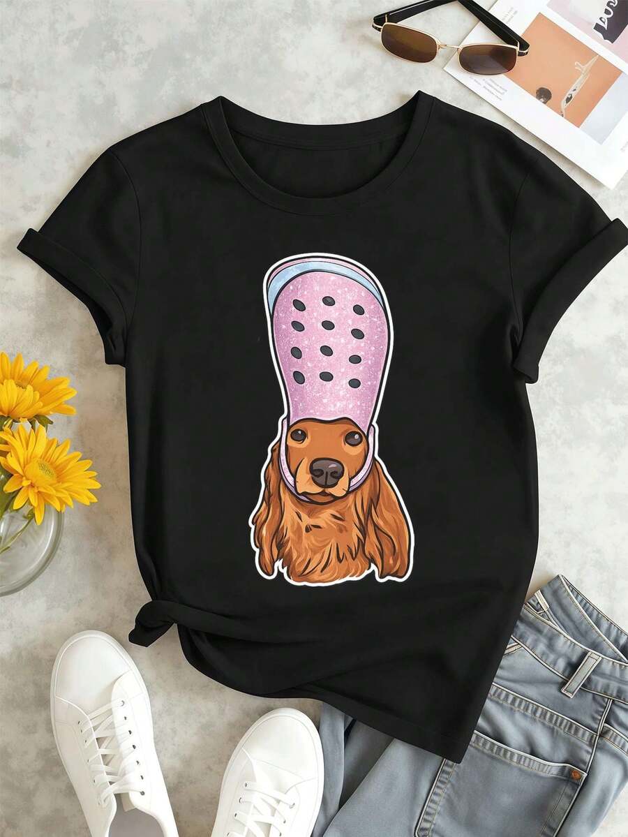 Dam-T-shirts - Svart - Visa 1