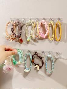 1-3pcs Wall Mounted Necklace Organizer Rack, Wall Hanging Jewelry Holder Hook For Necklaces, Rings, Earrings, Bracelets - Clear - View 4