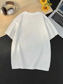 Fashionable T-Shirt For Men And Women With Creative Print, Soft And Comfortable, 100% Cotton, Short Sleeve, Simple, Elegant, Casual And Stylish, Youth Clothing, Offer For Everyday Use. - 白色 - 查看 2