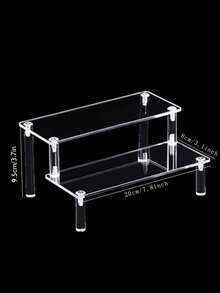 1pc Black Multi-Layer Acrylic Perfume Display Stand, Multi-Functional Storage Organizer Rack. Indoor Decoration, Cosmetics Storage. - Black - View 14