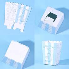 10pcs/20pcs/50pcs,Blue White Striped Bachelorette Popcorn Boxes, "Last Toast On The Coast" Paper Snack Containers For Beach Bridal Shower Candy Snack Treat Boxes, Hen Party, Beach Wedding & Nautical Themed Bridal Party,Wedding Rehearsal Dinner Favor - View 8