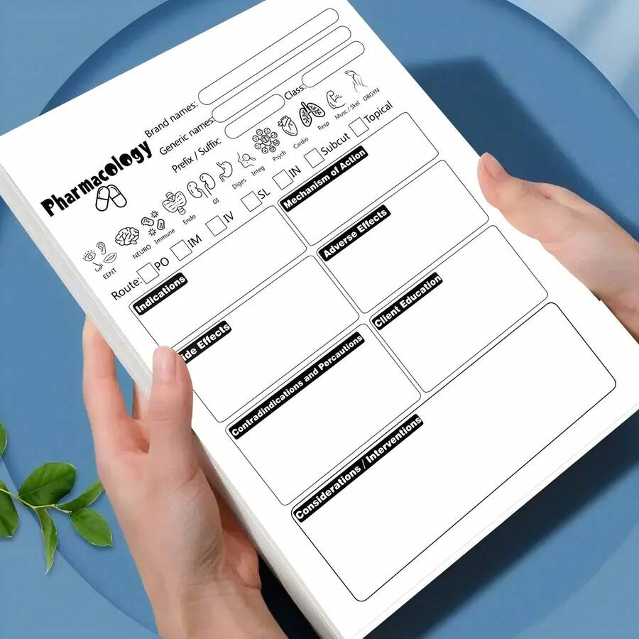 护理学院药理学笔记本,包含药理学图谱、学习指南、护理学院学习单,涵盖疾病药理学笔记,A4尺寸,100页/本 - 護理筆記 - 查看 1