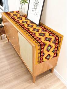 1 chiếc khăn trải bàn/tấm lót bàn bằng vải lanh in họa tiết hình học phong cách Bohemian, thích hợp cho các dịp lễ, tiệc tùng, sinh nhật, bữa tối, trang trí nhà bếp và phòng ăn, che tủ giày, trang trí phòng quanh năm và đồ dệt gia dụng. - Nhiều màu - Xem 4