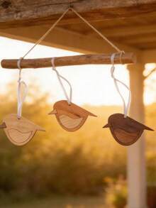 3/6Pcs Retro Bohemian Wooden Bird Hanging Ornaments Exquisite Bird-Shaped Wooden Pendants Are Decorated With Delicate Tassel Details, Adopting A Classic Vintage Bohemian Style. Comes With Hanging Ropes For Effortless Installation, No Power Supply Needed. Ideal As Artistic Home Decor To Embellish Walls, Windows And Various Indoor Spaces. - Multiple Styles - View 4