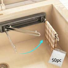 1 Set Hanging Foldable Sink Strainer Set With 50pcs Filter Mesh, Multi-Functional Kitchen Accessory, Convenient Food Waste Drain Basket, Anti-Clog Food Residue Storage Rack, Space-Saving Dry-Wet Separation Kitchen Storage, Great For Home Cooking, Ideal Gift For Christmas, Valentine's Day, Graduation, Parents' Day, Back To School - View 9
