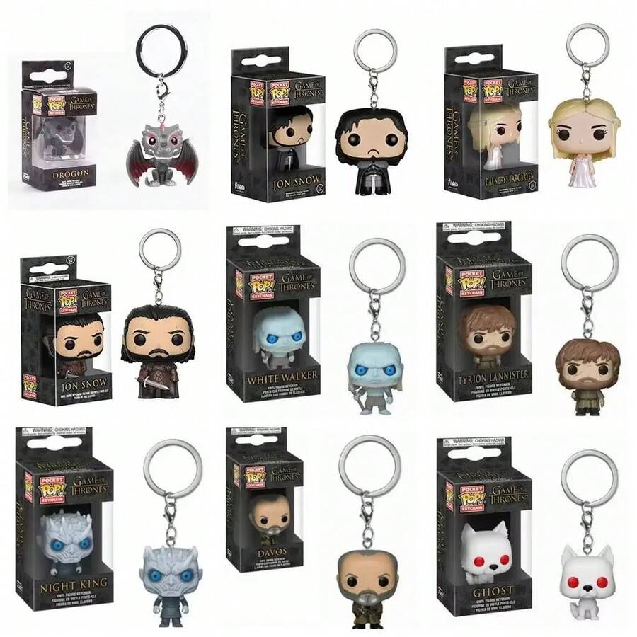 1 móc khóa hình Jon Snow trong phim truyền hình, quà tặng sinh nhật, vật trưng bày sưu tập (kiểu ngẫu nhiên) - Nhiều màu - Xem 1
