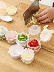 Bộ 50 hộp đựng mini trong suốt hình trái cây chanh dây, quất, chanh, dùng một lần để đông lạnh, đựng nước sốt/nước chấm. - Trong sáng - Xem 3