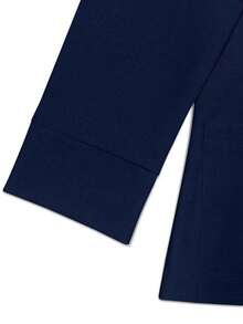 Blazer ligero de verano con cuello de contraste, uso casual/laboral, de 3/4 de manga para mujer - Azul marino - Ver 4