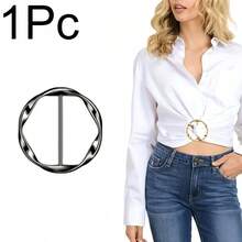 1pc/3/4/5pcs T-Shirt Round Shirt Clips, Clothing Knot Clips, Scarf Buckle Set Alloy Round Clothing Decoration For Women And Girls, Multi-Functional Clothing Accessories Buttons, Round Shirt Knot Buckles, Belt Scarf Adjustment Buckles, Suitable For Shirts, Scarves And Belts Multi-Purpose Accessories, Scarf Buckles, Shirt Tie Clips, Women's Dress Accessories Decoration Jewelry Gifts - Multicolor - View 24