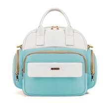 1pc Versatile Mommy Bag With Multiple Compartments, Independent Bottle Holder And Tissue Pocket - Multicolor - View 8