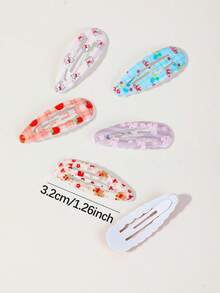20pcs Colorful Dopamine Drip Oil Glossy Water Drop Rabbit Print Hair Clips, Minimalist Cute Princess Style Hair Accessories, Suitable For Daily Use - Multicolor - View 4