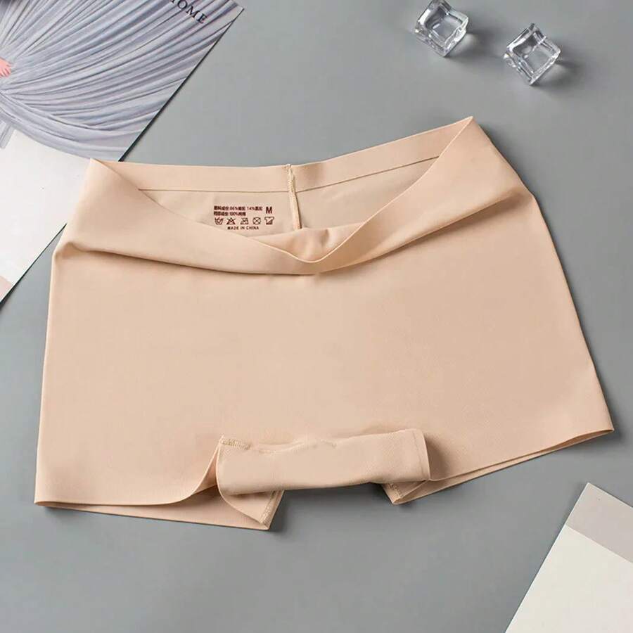 Pantalones cortos de sin costuras para mujer, ropa interior antiexposición L XL, negro, informal, ventilado, suave, deportivo, Fitness, Yoga - piel - Ver 1
