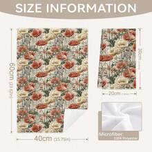 MEMNUN 2入組復古花卉罌粟花插圖 Home Sweet Home 文字圖案廚房毛巾 40*60cm/45*70cm 柔軟超細纖維材質 洗碗布 刷洗墊 手巾 廚房與浴室日常家居裝飾 適合廚房與餐廳裝飾 全季節適用 - 彩色 - 查看 3