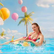 1pc Inflatable Pool Float Chair, U-Shaped Adult Pool Floating Boat With 2 Cup Holders, PVC Inflatable Water Floating Lounger For Pool Relaxation, Sunbathing, Water Activities, Pool Party, Beach Vacation And Summer Water Sports, Family Water Fun, Outdoor Water Leisure Equipment, Ideal Gift For Pool Lovers, Pool Float, Best Choice For Summer Water Activities, Pool Essential, Beach Supplies, Summer Holiday - Multicolor - View 4