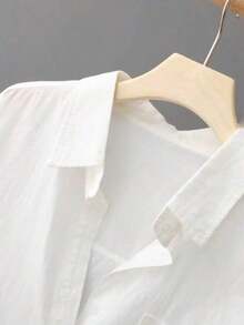 Camisa de unicolor y ligera, cárdigan versátil con protección solar para mujeres, primavera/verano - Blanco - Ver 3